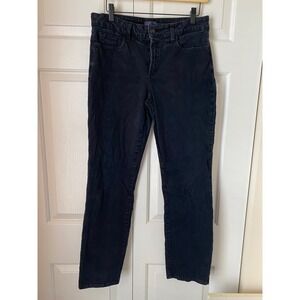 NYDJ Womens Jeans Straight Leg Black‎ Size 10 Lift Tuck Technology